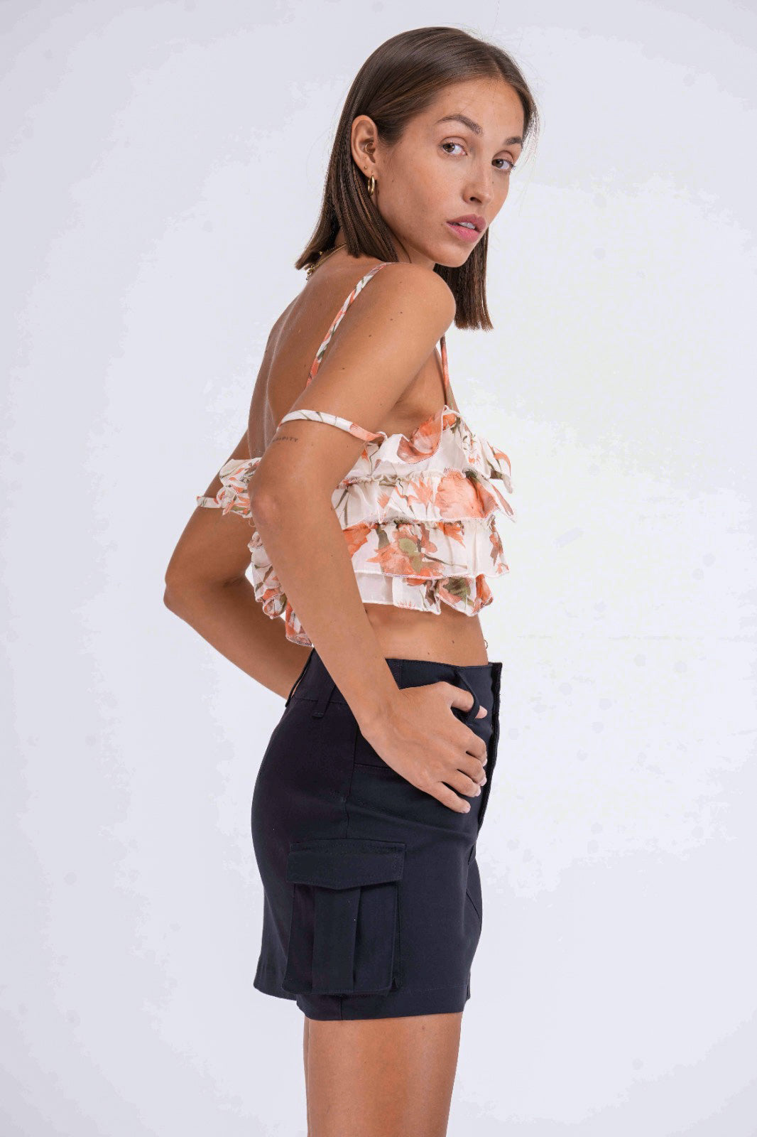 Double Button Waist Cargo skirt