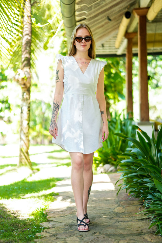 Linen mini princess dress