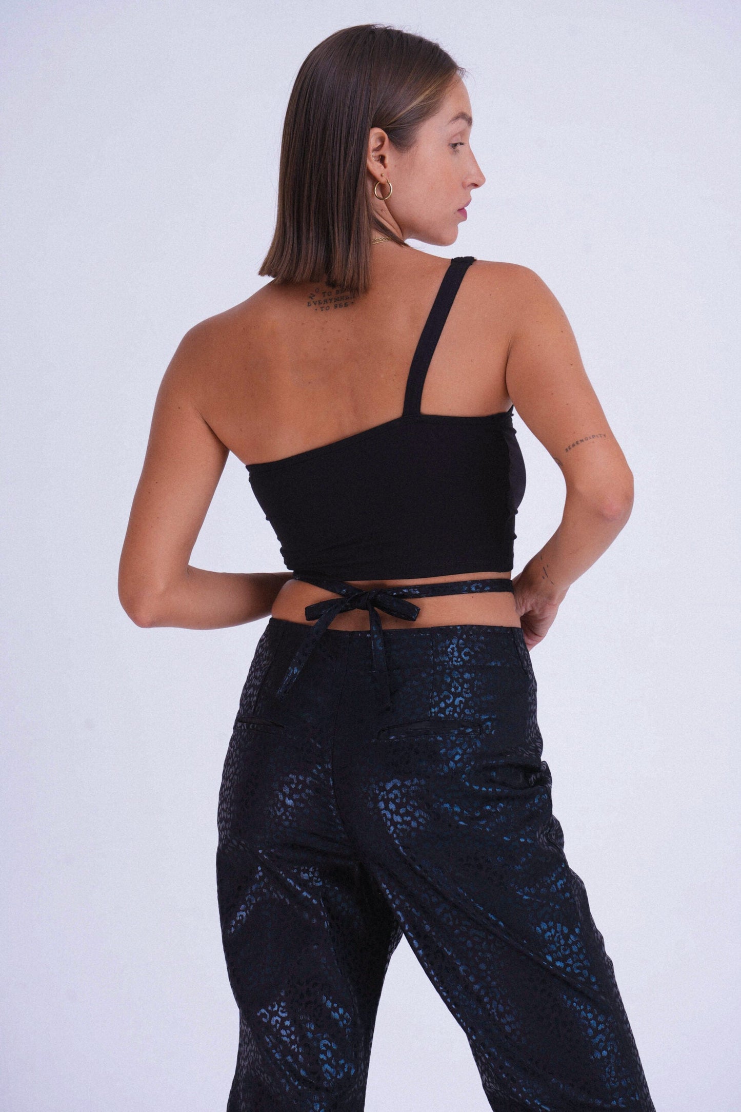 Metal Shoulder Crop Top